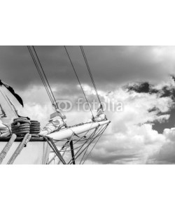 eplisterra, Bowsprit and rope coiled up of the sailing ship.