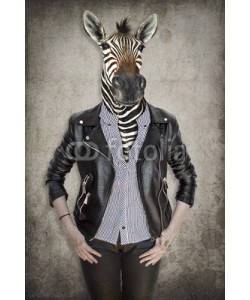 cranach, Zebra in clothes. Concept graphic in vintage style.