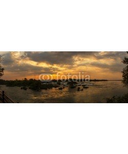 sutiporn, Sunset Khone phapheng waterfall Champasak Laos.