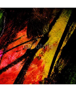 Mikhail Zahranichny, abstract landscape oil painting on canvas for interior, illustration