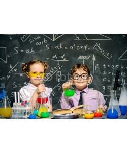 Andrey Kiselev, two little scientists