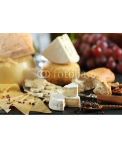 Africa Studio, Slate plate with variety of cheese on table