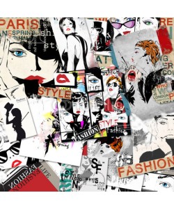 Yevhen, Modern teenage girl on grunge background.