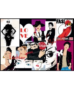 Yevhen, Modern teenage girl on grunge background.