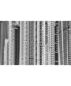 MaciejBledowski, Black and white picture of modern buildings facades.
