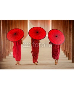 sutiporn, Myanmar Novice monk walking together in ancient pagoda Bagan Mandalay