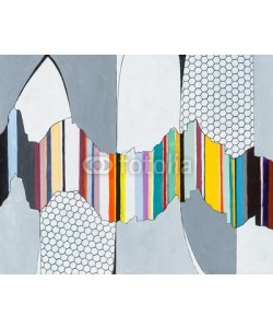 clivewa, An abstract painting with jagged stripes.