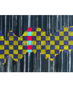 clivewa, Abstract painted background, irregular tiled central strip.