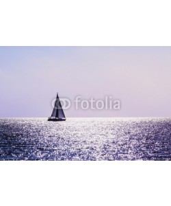 kite_rin, Sailing yacht in Mediterranean sea at sunset. Travel and active lifestyle concept