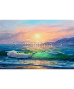 serge-b, Seascape  painting .Sea wave.