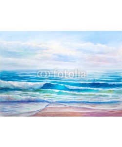 serge-b, Oil  painting of the sea on canvas.Sketch.