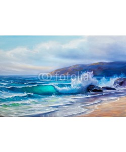 serge-b, Oil  painting of the sea on canvas.