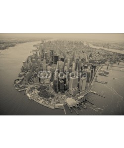 f11photo, Aerial view of Manhattan skyline at sunset, New York City