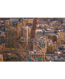 f11photo, Aerial view of Manhattan skyline at sunset, New York City