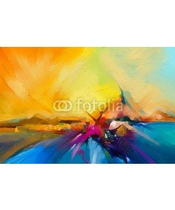 nongkran_ch, Colorful oil painting on canvas texture.