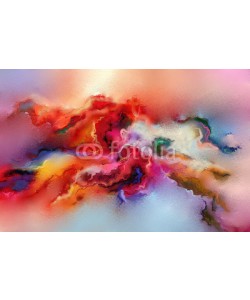 nongkran_ch, Abstract colorful oil painting on canvas texture.