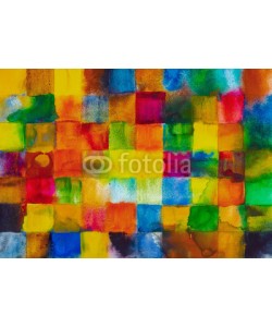 clivewa, A watercolor grid of squares, painted wet-in-wet.