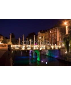 kasto, Shoemakers' bridge  and medieval houses in Ljubljana