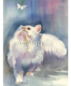 Nadiia Starovoitova, Watercolor Animal Collection: Cat