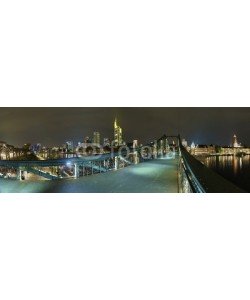 Blickfang, beleuchtetes  Frankfurt vom eisernen Steg Panorama