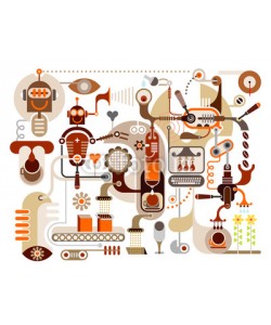 dan8, Coffee Factory - abstract vector illustration