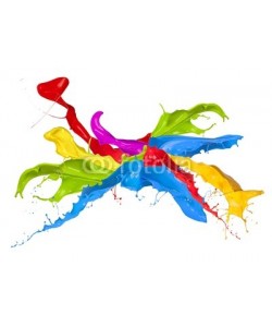 Jag_cz, Colored paint splashes isolated on white background