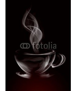 Tisi, Artistic Illustration Smoke Cup Of Coffee on black