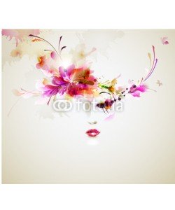 artant, Beautiful fashion women with abstract  design elements