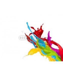 Jag_cz, Colored paint splashes isolated on white background