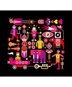 dan8, Circus - vector illustration on black