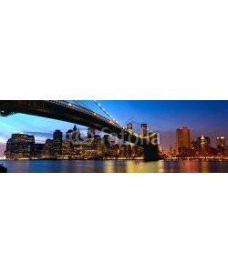 Oleksandr Dibrova, Manhattan panorama with Brooklyn Bridge at sunset in New York