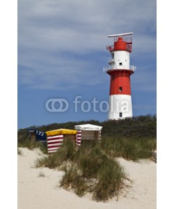 Blickfang, Borkum Strandkorb mit Leuchtturm