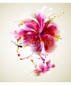 artant, Beautiful fashion women with abstract hair and design elements