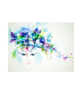 artant, Beautiful fashion women face with abstract design elements