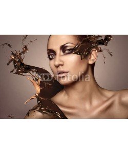 alexbutscom, portrait of woman with chocolate splash