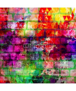 HAKKI ARSLAN, Grunge style colorful paint wall background