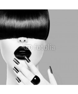 Subbotina Anna, High Fashion Black and White Model Girl Portrait
