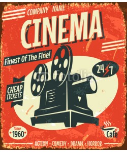 laralova, Grunge retro cinema poster. Vector illustration.