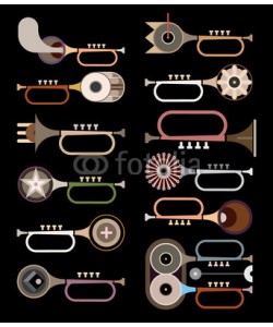 dan8, Trumpets - vector background