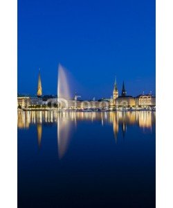 IndustryAndTravel, Hamburg Binnenalster At Night
