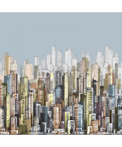 dahabians, Cityscape. Hand drawn vector