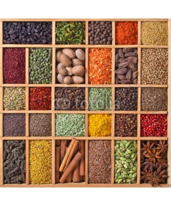 andriigorulko, wooden box with spices and herbs