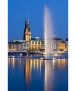 IndustryAndTravel, Hamburg Alster Fountain At Night