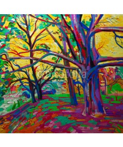 Kara-Kotsya, original oil painting, forest in spring.  Modern Impressionism