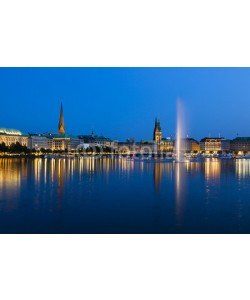 IndustryAndTravel, Hamburg Binnenalster At Night