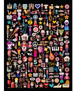 dan8, Art collage on black