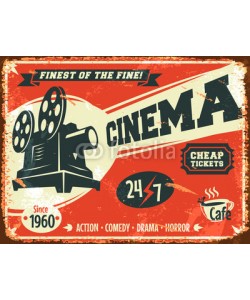 laralova, Grunge retro cinema poster. Vector illustration.