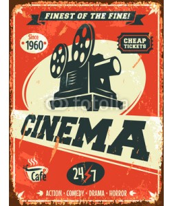 laralova, Grunge retro cinema poster. Vector illustration.