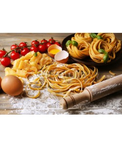 Africa Studio, Still life with raw homemade pasta and ingredients for pasta