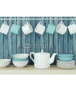 kosheen, Ceramic kitchenware on the shelf.